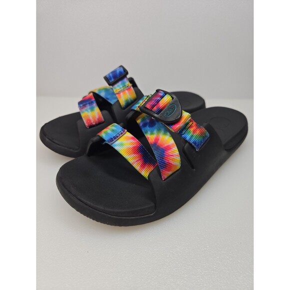 Chaco Kid's Chillos Slide Slip-On Sandals Rainbow Tie Dye Kids Unisex Size K3 - Picture 9 of 12